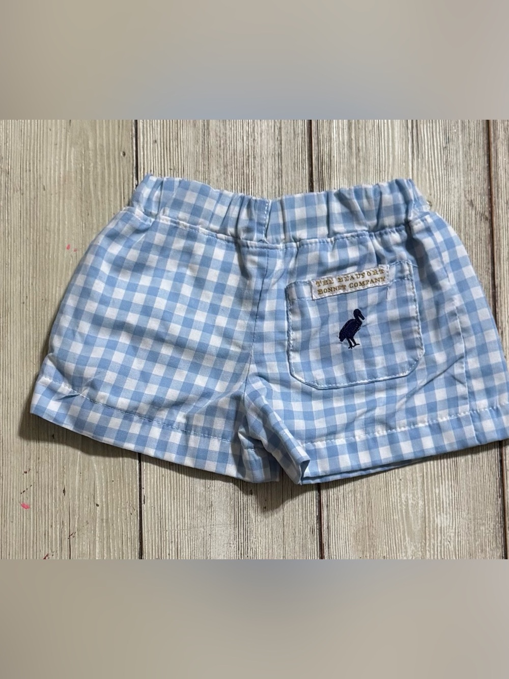 The Beaufort Bonnet Company 0-3m baby boys blue gingham shorts